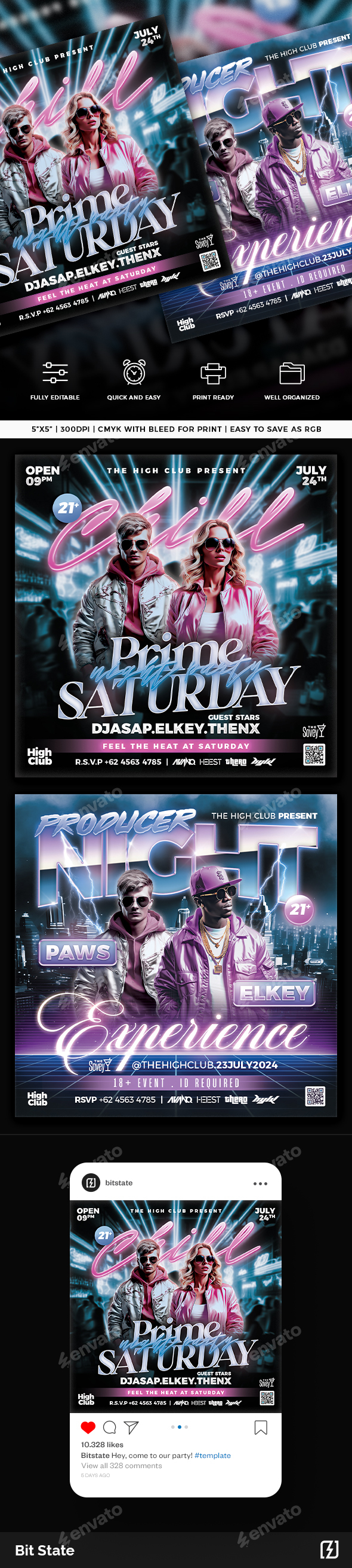 Night Club Flyer Template Bundle