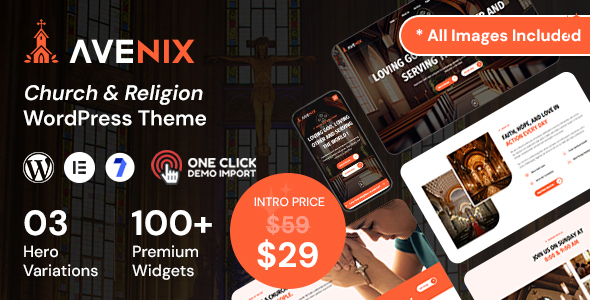 Avenix – Church WordPress Theme – 0 Sold!