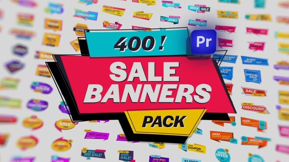 Animated Sale Banners Pack for Premiere Pro: Editable & Responsive Black Friday Discounts & More