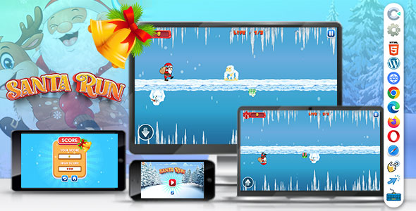 Santa Run ( Construct | C3P | CAPX | HTML5 ) Christmas Game