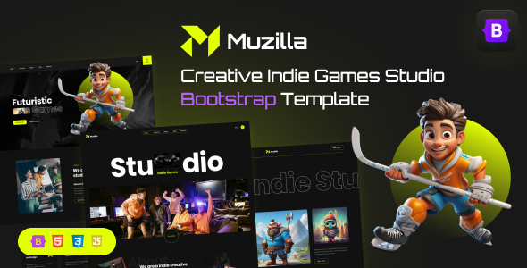 Muzilla – Creative Indie Game Studios Bootstrap 5 Template – 0 Sold!