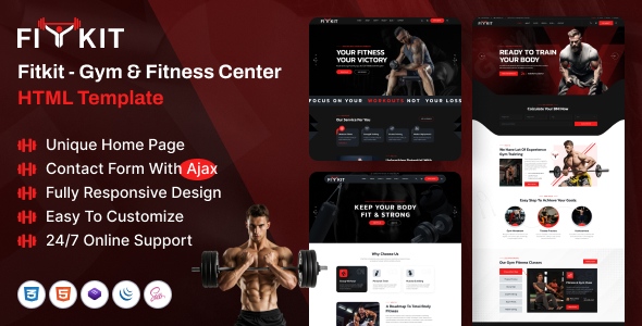 Fitkit – Gym & Fitness Centre HTML Template – 0 Sold!