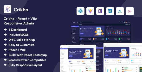 Crikho - React + Vite  Responsive Admin Templates