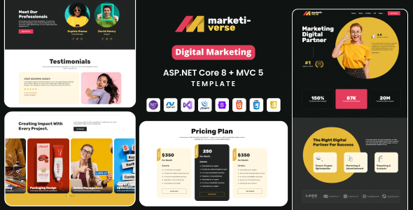 Marketiverse – ASP.NET Core & MVC – Digital Marketing Agency Website Template – 0 Sold!