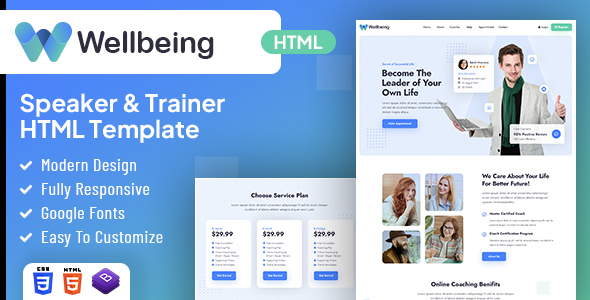 Wellbeing | Speaker & Trainer HTML Template