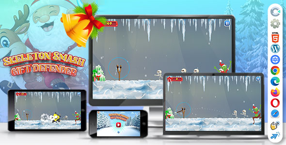 Skeleton Smash Gift Defender ( Construct | C3P | CAPX | HTML5 ) Christmas Game