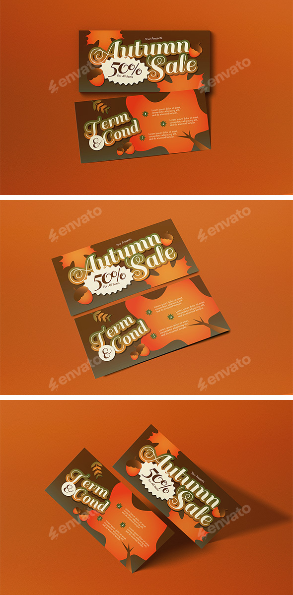 Orange Gradient Autumn Sale Voucher