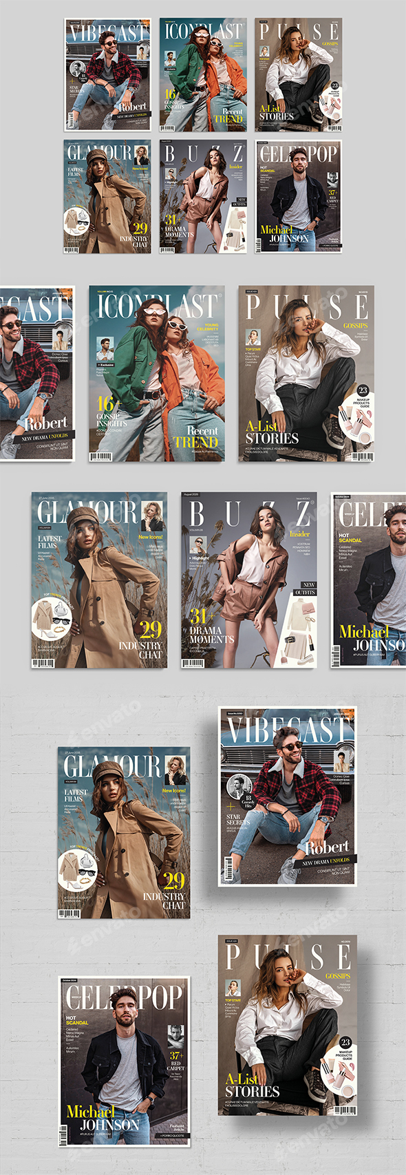 Magazine Cover Template Set