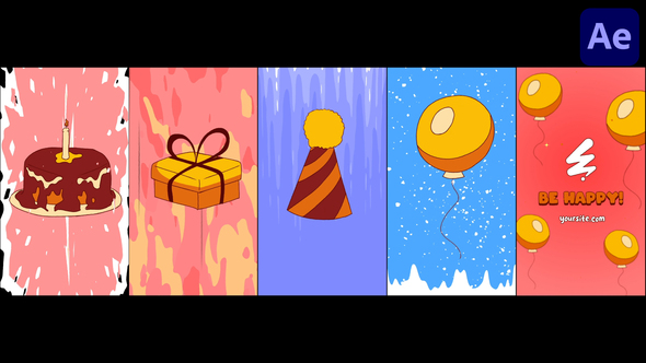 Vertical Festive Morphing Logo for After Effects alt