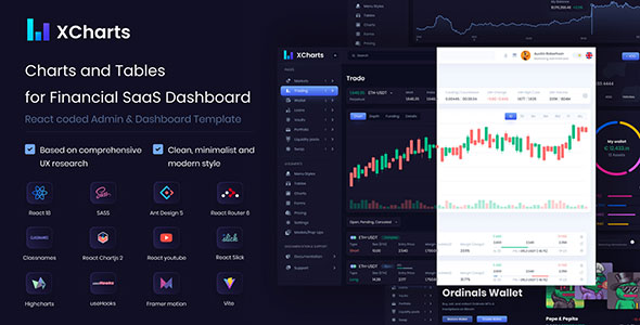 XCharts – Charts and Tables for Financial SaaS Dashboard