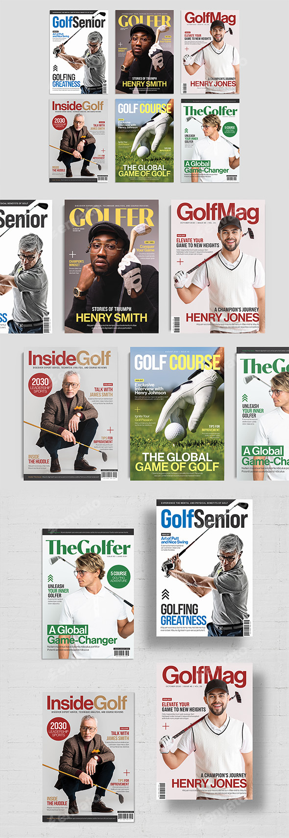 Golf Magazine Covers Set