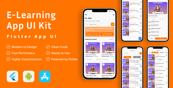 Flutter eLearning UI Kit - Build Modern & Engaging Educational Apps