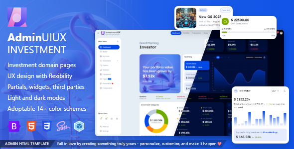 InvestmentUIUX Bootstrap 5 Admin Dashboard HTML Template