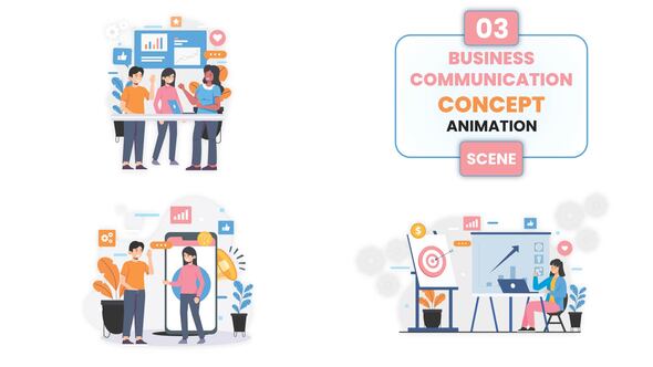 Business Communication Animation Scene