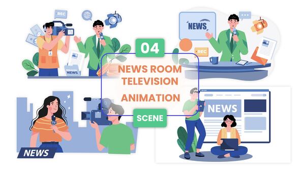 News Television Animation Scene