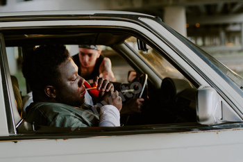 Man Lighting Cigarette