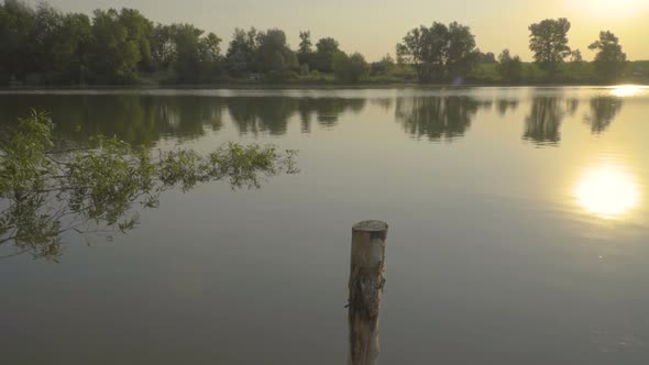 Bright Sunset on River