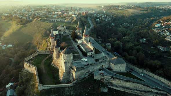 Flying over the Podolsk tovtra near Kamyanets Podolsk fortress