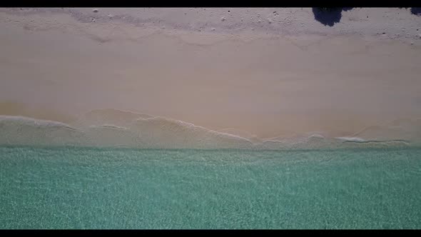 Aerial view abstract of exotic bay beach adventure by blue sea with white sand background of adventu