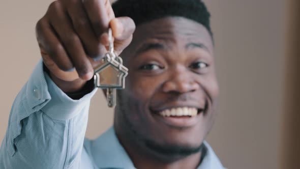 Overjoyed Young African American Male Happy Homeowner Realtor Win Apartment in Lottery Excited Young