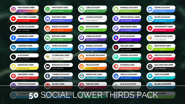 50 Social Media Lower Thirds Pack