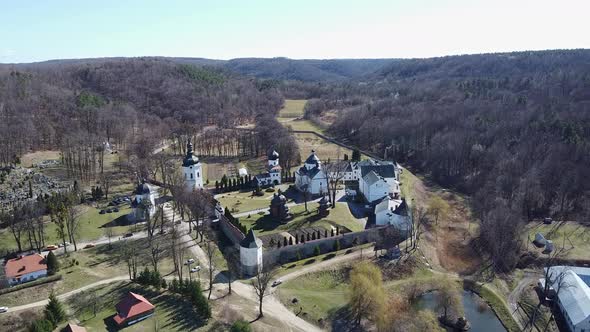 Krehiv Monastery Aerial View Drone, Ukraine