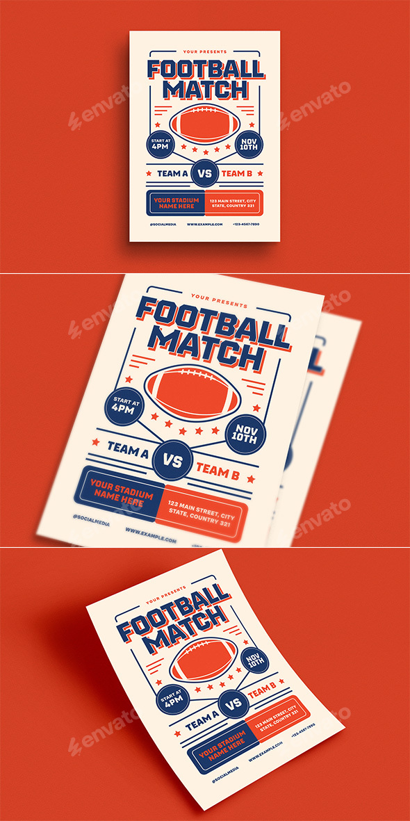 Retro Football Match Event Flyer