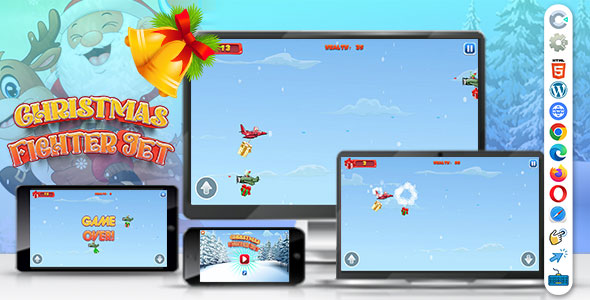 Christmas Fighter Jet ( Construct | C3P | CAPX | HTML5 ) Christmas Game