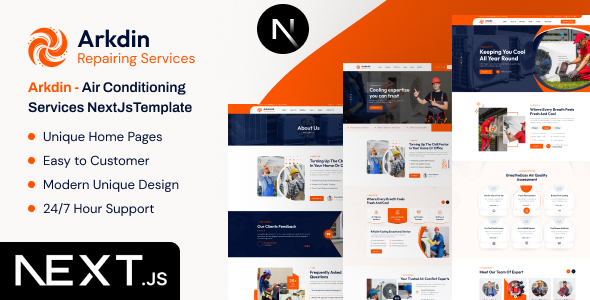 Arkdin – Air Conditioning Services Next.js Template