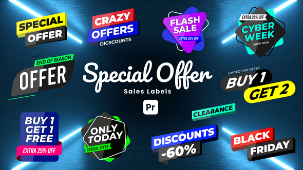 Special Offer Sale Labels for Premiere Pro