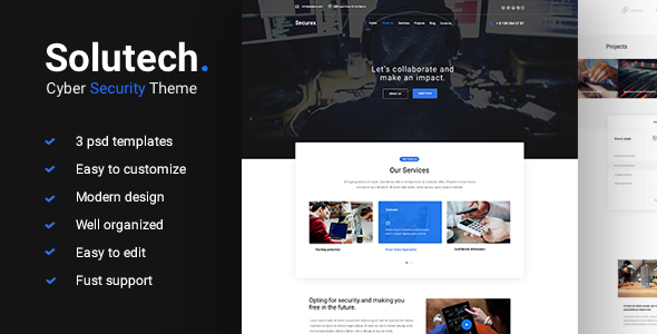 Solutech - Cyber Security PSD Template