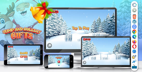 Jump and Collect Gifts ( Construct | C3P | CAPX | HTML5 ) Christmas Game