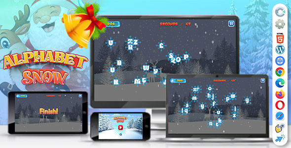 Alphabet Snow ( Construct | C3P | CAPX | HTML5 ) Christmas Game