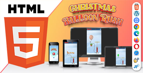 Christmas Balloon Rush ( HTML5 ) Christmas Game