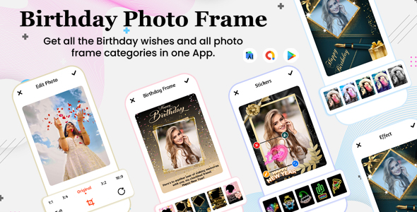 Happy Birthday Photo Frames – Frame Maker App – Birthday Photo Maker – Birthday Photo Frames