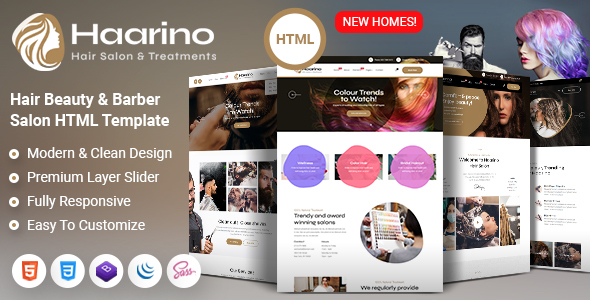 Haarino - Hair, Beauty & Makeup Salon HTML Template