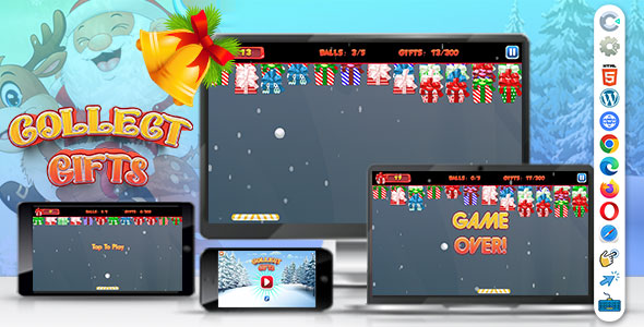 Collect Gifts ( Construct | C3P | CAPX | HTML5 ) Christmas Game
