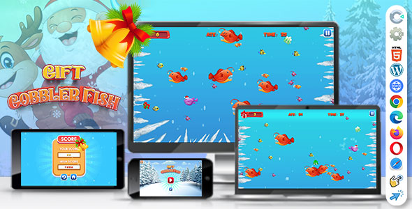 Gift Gobbler Fish ( Construct | C3P | CAPX | HTML5 ) Christmas Gam