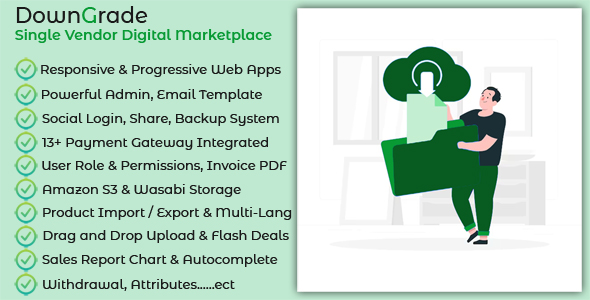 downGrade – Single Vendor Digital Marketplace With Subscription