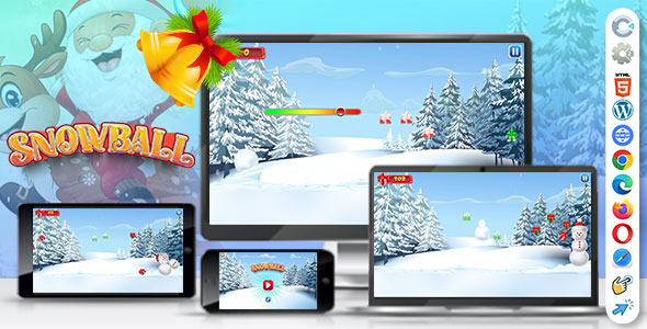 Snowball Game ( Construct | C3P | CAPX | HTML5 ) Christmas Game