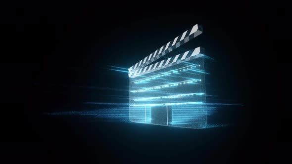 Digital Movie Clap Claqueta Hud Hologram Representation Of Digital Filmmaking 4k
