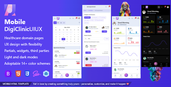 Mobile DigiClinicUIUX App Bootstrap 5 HTML Template