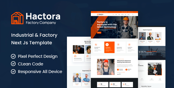 Hactora – Industry & Factory React Next Js Template – 0 Sold!