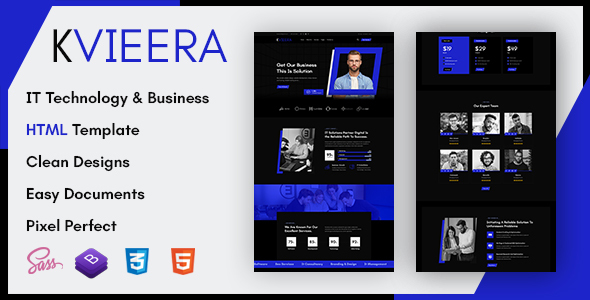 Kvieera – IT Technology & Business HTML Template – 0 Sold!