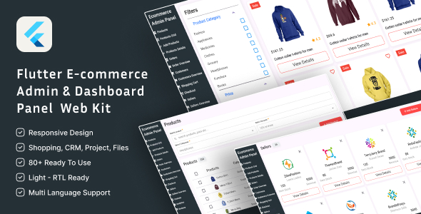 EcomDash - Complete eCommerce Web Admin Panel & Dashboard WebKit (Flutter)