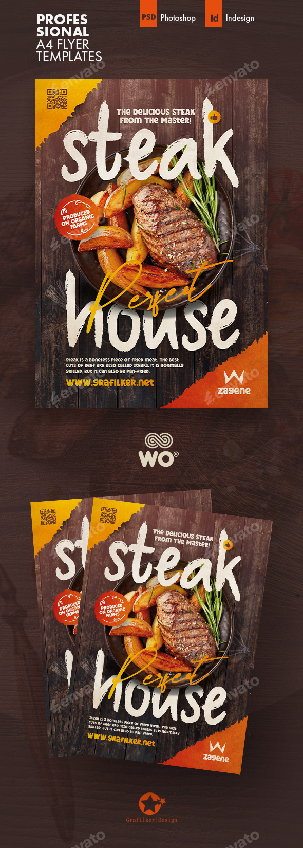 Steak Restaurant Flyer Templates