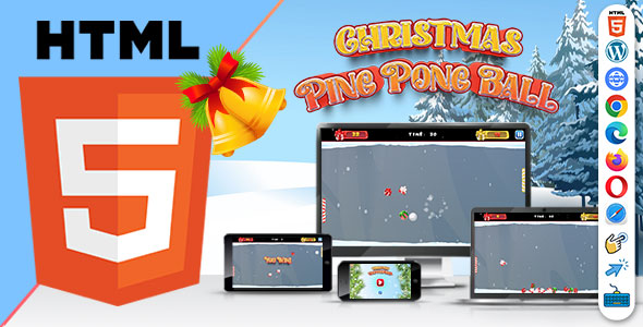 Christmas Ping Pong Ball ( HTML5 ) Xmas Game