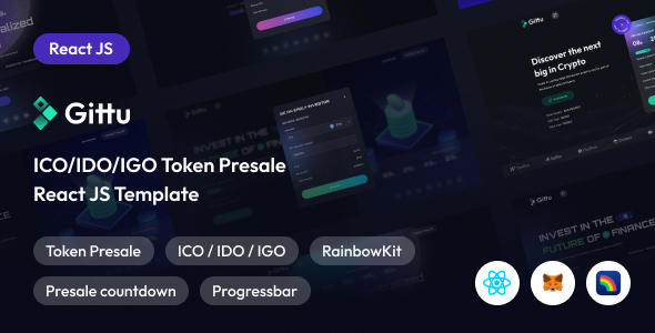 Gittu – ICO, IDO Token Presale React JS Template – 0 Sold!