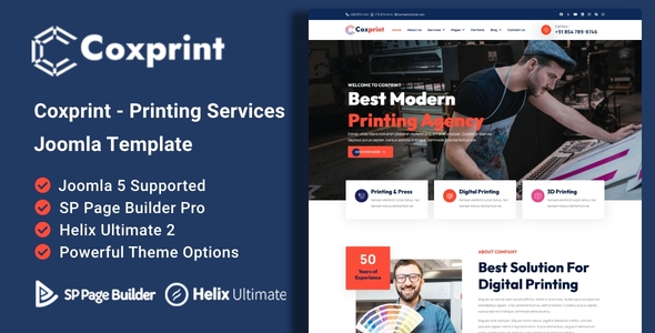 Coxprint - Printing Company & Design Services Joomla 5 Theme