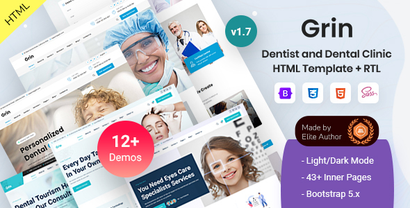 Grin - Medical Health & Dental Clinic Bootstrap 5 Template